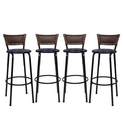 Kit 4 Banquetas para Cozinha Banco Alto Junco Argila Balcão Ilha Bancada Bares Piscina Área Gourmet