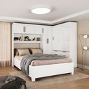 Ver imagem 2 de Guarda Roupa Casal Modulado Sevilha 5 e 2 Portas 8 Gavetas com Cama Casal Carioca Móveis