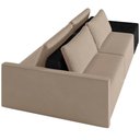 Ver imagem 4 de Sofá Ilha Modular para Sala 232cm com Puff Dublin K01 Veludo Bege e Sintético Preto - Lyam Decor
