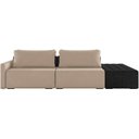 Ver imagem 5 de Sofá Ilha Modular para Sala 232cm com Puff Dublin K01 Veludo Bege e Sintético Preto - Lyam Decor