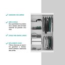 Ver imagem 5 de Guarda-roupa Casal 2 Portas de Correr 2 Gavetas Branco Carraro