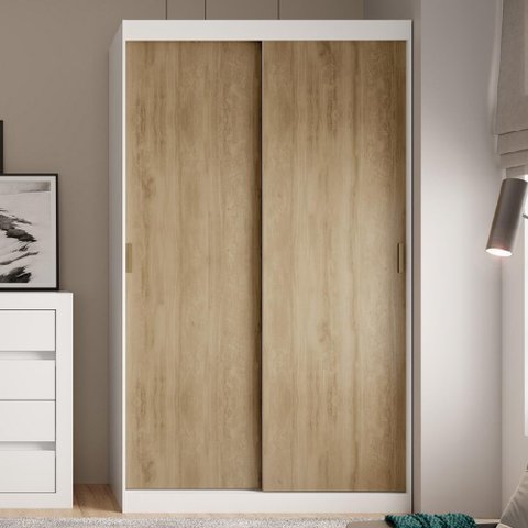 Guarda-roupa Casal 2 Portas de Correr 2 Gavetas Branco Carraro