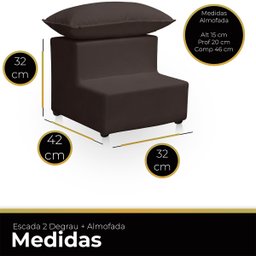Escada Maca Escadinha 2 Degraus para Maca Estetica com Almofada Escadinha Estetica Clinica Escada de - 5