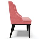 Ver mais imagens de Poltrona Decorativa Base Fixa de Madeira Firenze Suede Rosê/Preto - Gran Belo