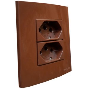 conjunto para móveis pedras e drywall MarGirius moveis 80x80 1Interruptor duplo Paralelo + 1 tomada 