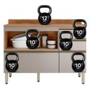 Ver imagem 6 de Balcão Pia Proença 120cm 1 Porta e 4 Gavetas Nogueira Touch/nude Prime Tx com Tampo Mdf - Demartê
