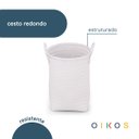 Ver imagem 3 de Cesto Organizador Tramado Grande 40cm com Alças de Plástico - Oikos