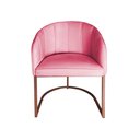 Ver imagem 2 de Poltrona Mia Suede Rosa Base Metálica Cobre - Belliv Decor