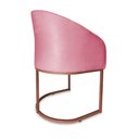 Ver imagem 4 de Poltrona Mia Suede Rosa Base Metálica Cobre - Belliv Decor