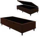 Ver imagem 1 de Base Box Baú Solteiro 88x188x35 Suede com Pistão a Gás - Marrom