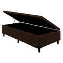 Ver imagem 3 de Base Box Baú Solteiro 88x188x35 Suede com Pistão a Gás - Marrom