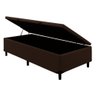 Base Box Baú Solteiro 88x188x35 Suede com Pistão a Gás - Marrom - 3