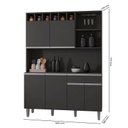 Ver imagem 5 de Balcão de Pia Tatiane 120 Cm e Armário Cozinha Kit Alice Cinza Fosco - Ajl