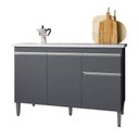 Ver imagem 2 de Balcão de Pia Tatiane 120 Cm e Armário Cozinha Kit Alice Cinza Fosco - Ajl
