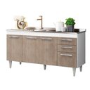 Ver imagem 1 de Balcão Gabinete Lisboa e Pia Inox 150cm 4 Portas - Lumil Móveis