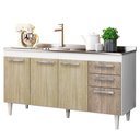 Ver imagem 4 de Balcão Gabinete Lisboa e Pia Inox 150cm 4 Portas - Lumil Móveis