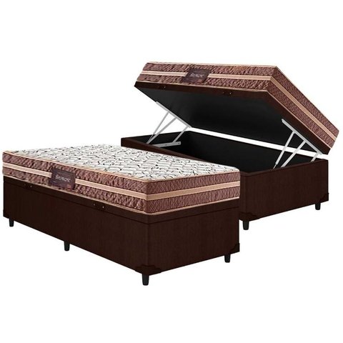 Colchão Herval Besmont 20 DF+Baú Brown 88x188