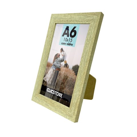 Kit 4 Porta Retrato 10x15 A6 Apoio Decorativo Moldura com Vidro Foto Decor:carvalho