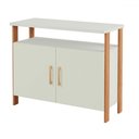 Ver imagem 2 de Armário para Escritório Industrial 2 Portas 100% Mdf Off White/freijó F32 - Pradel