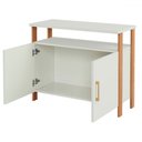 Ver imagem 3 de Armário para Escritório Industrial 2 Portas 100% Mdf Off White/freijó F32 - Pradel