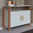 Ver imagem 1 de Armário para Escritório Industrial 2 Portas 100% Mdf Off White/freijó F32 - Pradel