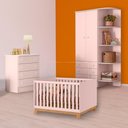 Ver imagem 1 de Conjunto Berço Mini Cama Slim, Cômoda e Guarda Roupa Rosa