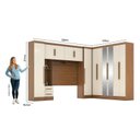 Ver imagem 3 de Guarda-roupa Modulado Casal Completo 4 Peças 8 Portas com Maleiro e Espelho Smart Espresso Móveis
