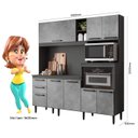 Ver imagem 3 de Kit Cozinha Compacta para Pia Piatã 7 Portas - Chumbo/Concreto