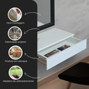 Ver mais imagens de Penteadeira Suspensa com Gaveta – Porta Maquiagem de Parede Branca para Quarto