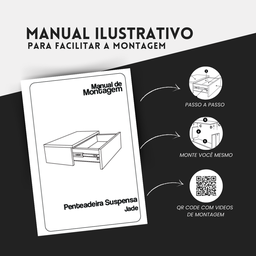 Penteadeira Suspensa com Gaveta – Porta Maquiagem de Parede Branca para Quarto - 9