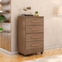 Ver imagem 3 de Cômoda 4 Gavetas Lite com Pés Carvalho Oak Móveis Leão