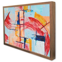 Quadro Decorativo Caixa Pincelada Sofisticada  Tacolado Moldura Caixa 3cm Branca com Vidro 80 X 120c - 4