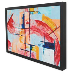 Quadro Decorativo Caixa Pincelada Sofisticada  Tacolado Moldura Caixa 3cm Branca com Vidro 80 X 120c - 3