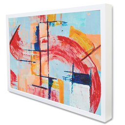 Quadro Decorativo Caixa Pincelada Sofisticada  Tacolado Moldura Caixa 3cm Branca com Vidro 80 X 120c - 2