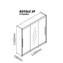 Ver imagem 3 de Guarda Roupa Casal 3 Portas com 1 Porta Espelho Royale Off White- Gelius
