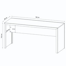 Mesa para Escritório Escrivaninha 180cm Me4185 Preto Tecnomobili para Estudos Computador - 5