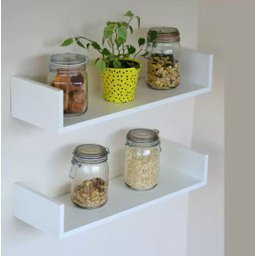Kit 2 prateleiras MDF 60x10x15 Branco Livros Sala Quarto Decoração - 2