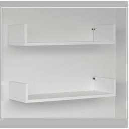 Kit 2 prateleiras MDF 60x10x15 Branco Livros Sala Quarto Decoração - 1