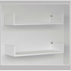 Kit 2 prateleiras MDF 60x10x15 Branco Livros Sala Quarto Decoração