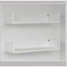 Kit 2 prateleiras MDF 60x10x15 Branco Livros Sala Quarto Decoração - 1
