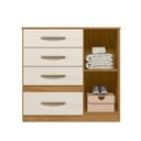 Ver imagem 3 de Cômoda Sapateira com 4 Gavetas 1 Porta 98x100cm Vênus Moval Freijó Off White