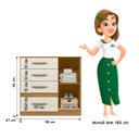 Ver imagem 4 de Cômoda Sapateira com 4 Gavetas 1 Porta 98x100cm Vênus Moval Freijó Off White