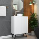 Ver imagem 1 de Gabinete Banheiro 2 Portas Retrô 63cm Multimóveis MP5006 Branco/Preto