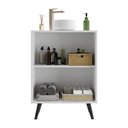 Ver imagem 5 de Gabinete Banheiro 2 Portas Retrô 63cm Multimóveis MP5006 Branco/Preto