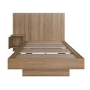 Ver imagem 5 de Cama Solteiro com Cabeceira 122cm e Mesa Cabeceira Suspensa Cor:mel