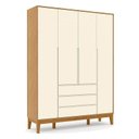 Ver imagem 1 de Guarda Roupa Infantil Nature Clean 4 Portas Freijó Off White Eco Wood – Matic