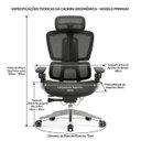 Ver imagem 3 de Cadeira Presidente Giratória com Apoio de Cabeça Apex - Linha Premium - 30073