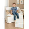 Banco com Baú Infantil Organizador de Brinquedos Branco Mdf - 1