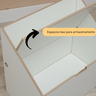 Banco com Baú Infantil Organizador de Brinquedos Branco Mdf - 3