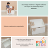 Banco com Baú Infantil Organizador de Brinquedos Branco Mdf - 7